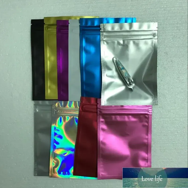 300pcs/lot 8.5*13cmカラーアルミホイルセルフシールジッパービニール袋パッケージフードスナックストレージマットMylar Mylar Baggies Quality