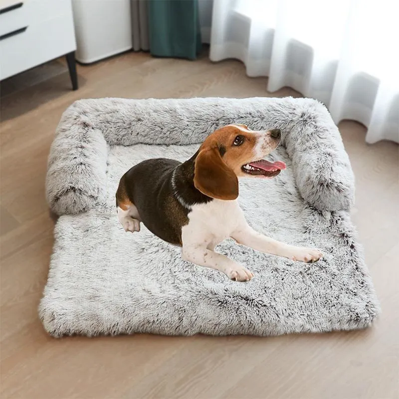 Tapetes para animais de estimação, cama para cães, cama calmante, ninho quente, lavável, macio, protetor de móveis, cobertor para gatos, cães grandes, sofá cama rosa