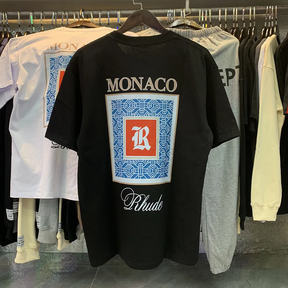 T-shirt da uomo firmate T 23ss Rhude Camicie grafiche per uomo Tess Moda casual Manica corta Lettera T-shirt di alta qualità