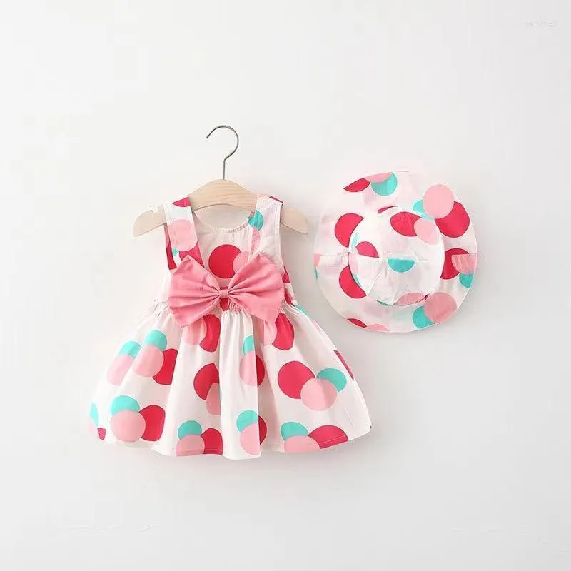 Girl Dresses 2PCS Summer Beach Toddler Baby Clothes Dot Pattern Korean Children Infant Princess Dress