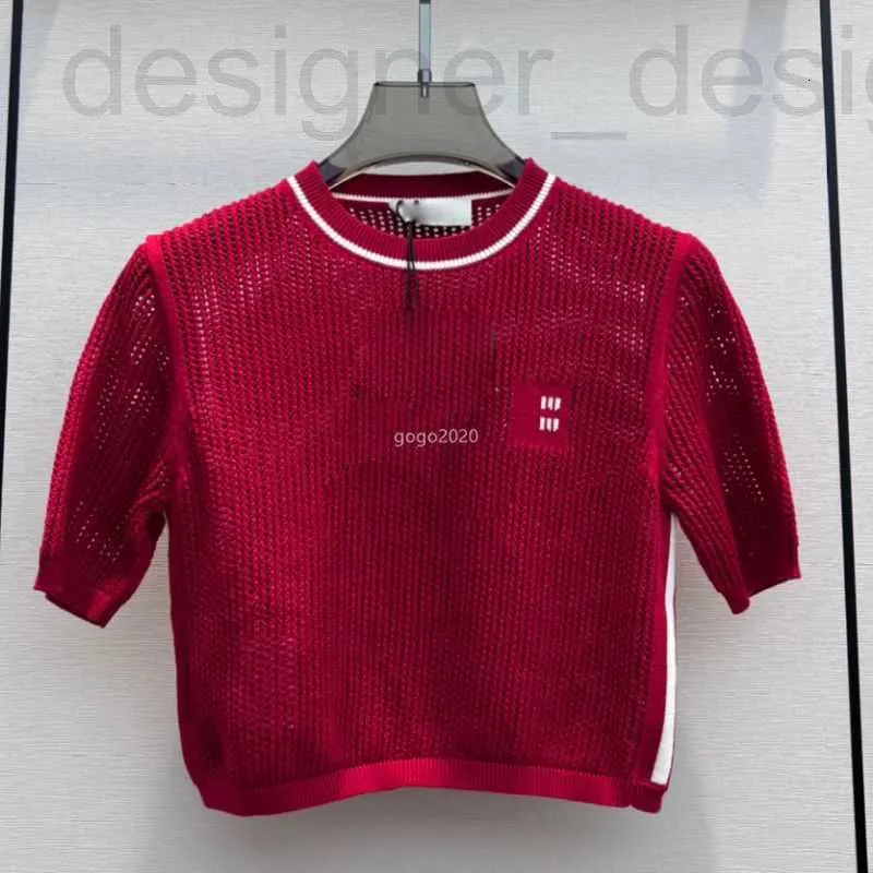 Kvinnors t-shirt designer kvinnor stickor väst tee grödor med brev broderi bomullsskjorta runway high end mesh elasticitet stretch ärmlösa pullover t-shirts