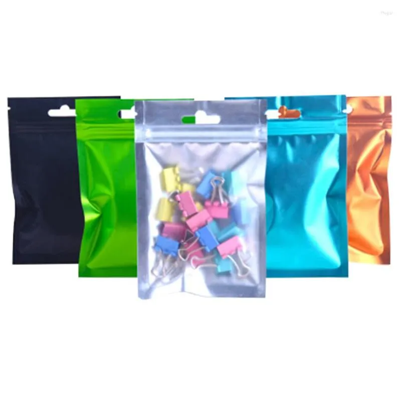 Storage Bags 1000Pcs/Lot Clear Mylar Foil Plastic Bag Tear Notch With Hang Hole Food Gift Nut Bean Pouches Recycle Reusable