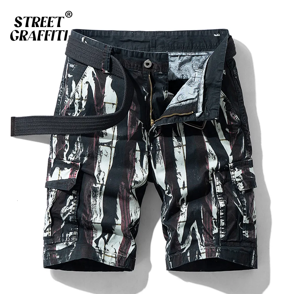 Shorts Masculino Shorts Cargo Masculino Primavera Verão Calças de Algodão Bermuda Camuflada Jeans Casual Calças Com Vários Bolsos Vestuário Masculino Cargo Short 230613