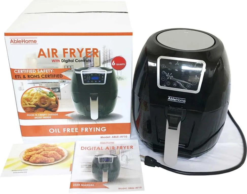 Electric Air Fryer 6 Qt 1350W Digital Timer Temp Control 8 Presets Oil