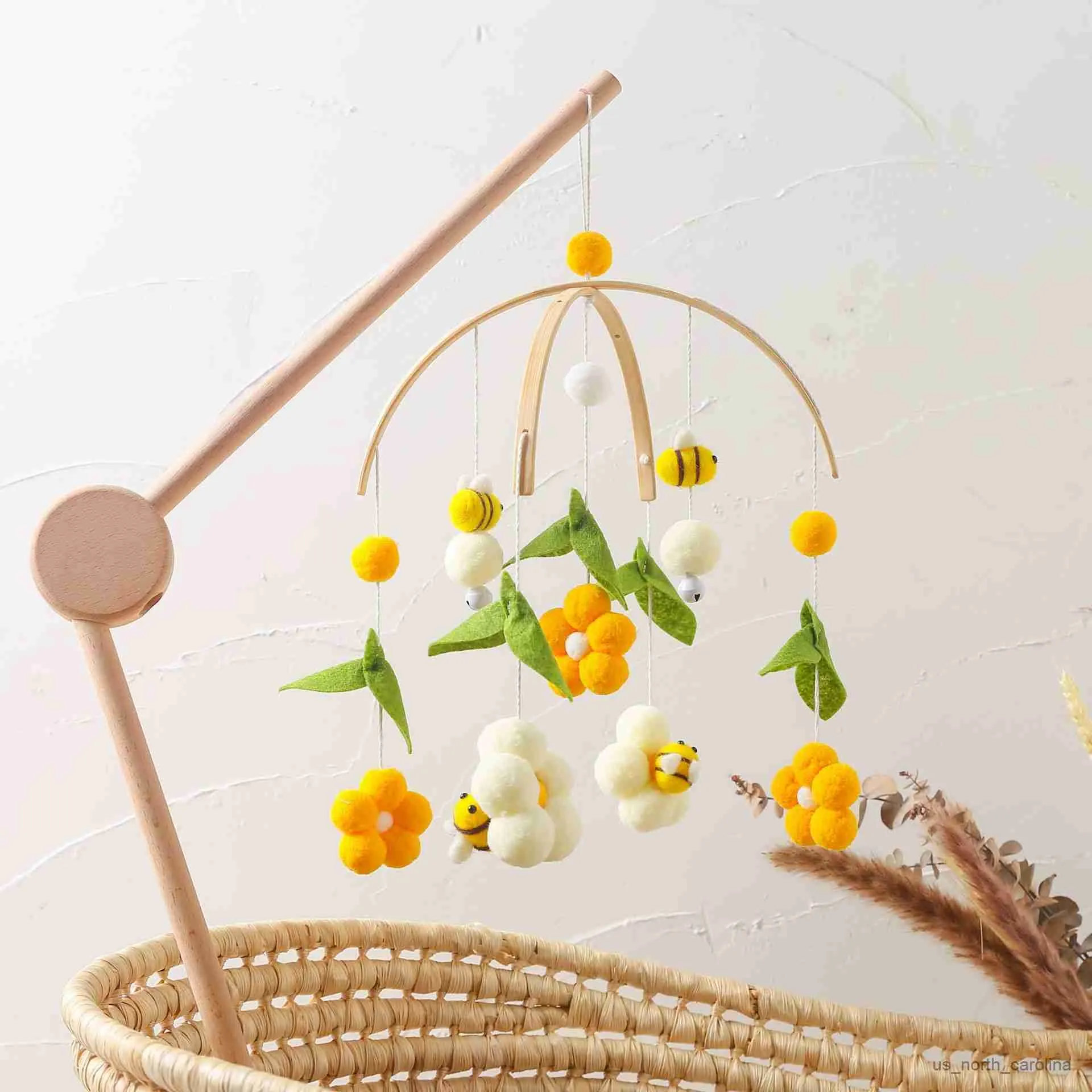 Gartendekorationen, Honigbienen-Blumen, Wandbehang, Dekoration für Kinderzimmer, Baby-Mädchen-Schlafzimmer, handgefertigtes Geschenk für Neugeborene, R230613