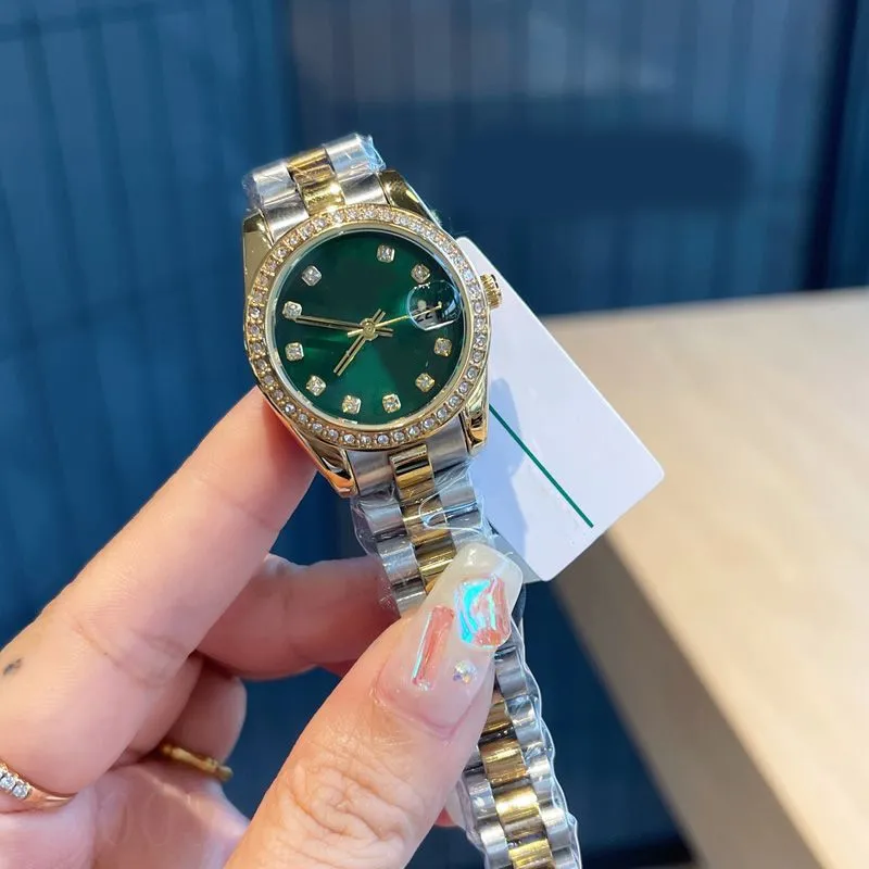 Erkek izle 31 mm tasarımcı saat datejust paslanmaz çelik ew fabrika altın kaplama kadran reloj moda katlanır toka moissanit bayanlar için saat 126234 sb040 c23