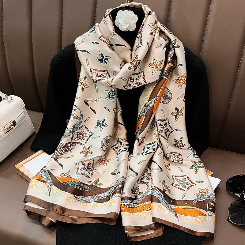 Châles Foulard de créateur de mode Foulards pour femmes Bandeau Étole Pashmina marque d'automne et d'hiver en soie intemporel classique super long châle Poncho doux Wraps Mince et épais