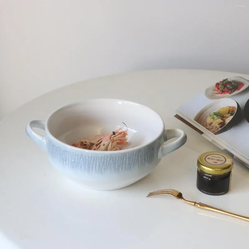 Bowls Soup Bowl Vertical Noodle Home Good-Looking Fruit Mug Ins Ceramic Simple Anti-Scalding Dorm Room Student Office Tableware