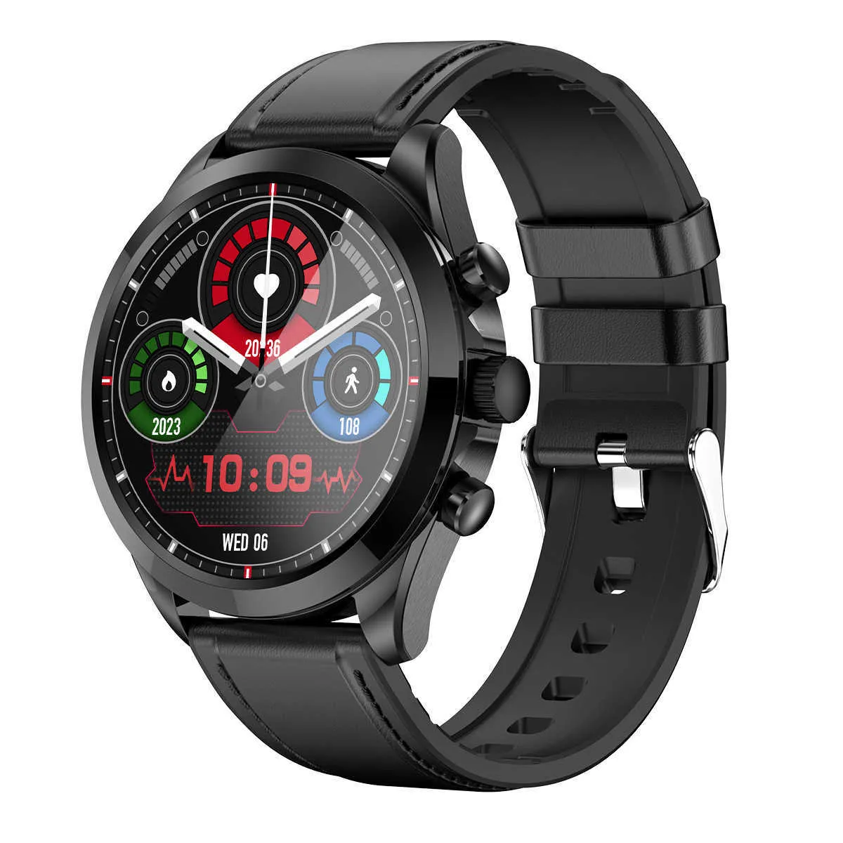 Yeni ET440 Smartwatch, 1.39 yuvarlak ekran EKG+PPG kalp atış hızı ve vücut sıcaklığına sahip noninvaziv elektrokardiyograma sahiptir.