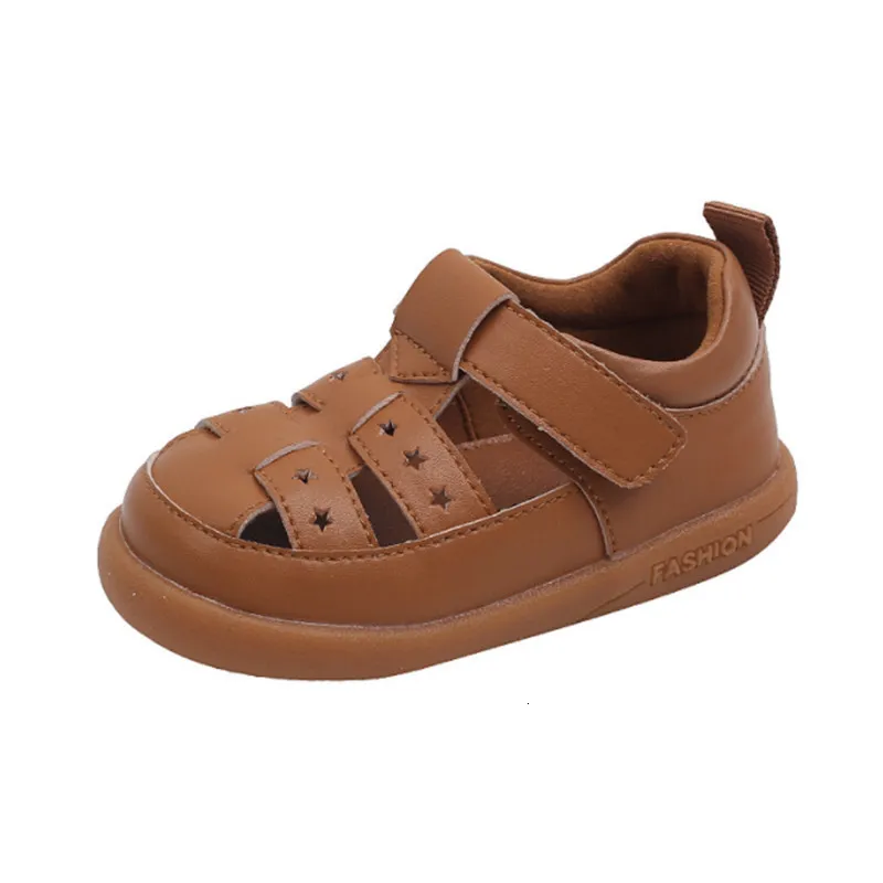 Sandals Summer Boys' Shoe Leather Cut Closed Toe Girls' Sandals Soft Sole Outdoor Toddler Sandals EU 15-25 230613