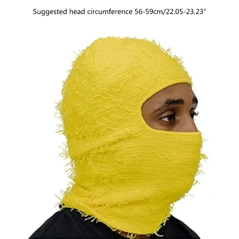 Balaclava Distressed Unisex Full Face Ski Mask Knit Winter Windproof Neck  Warmer