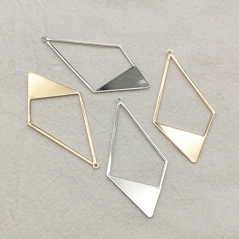 Lockets Arrival 56x28mm 50pcs Brass Pendants Rhombus Charm For Handmade Necklace Earrings DIY Parts Jewelry Findings Components 230612