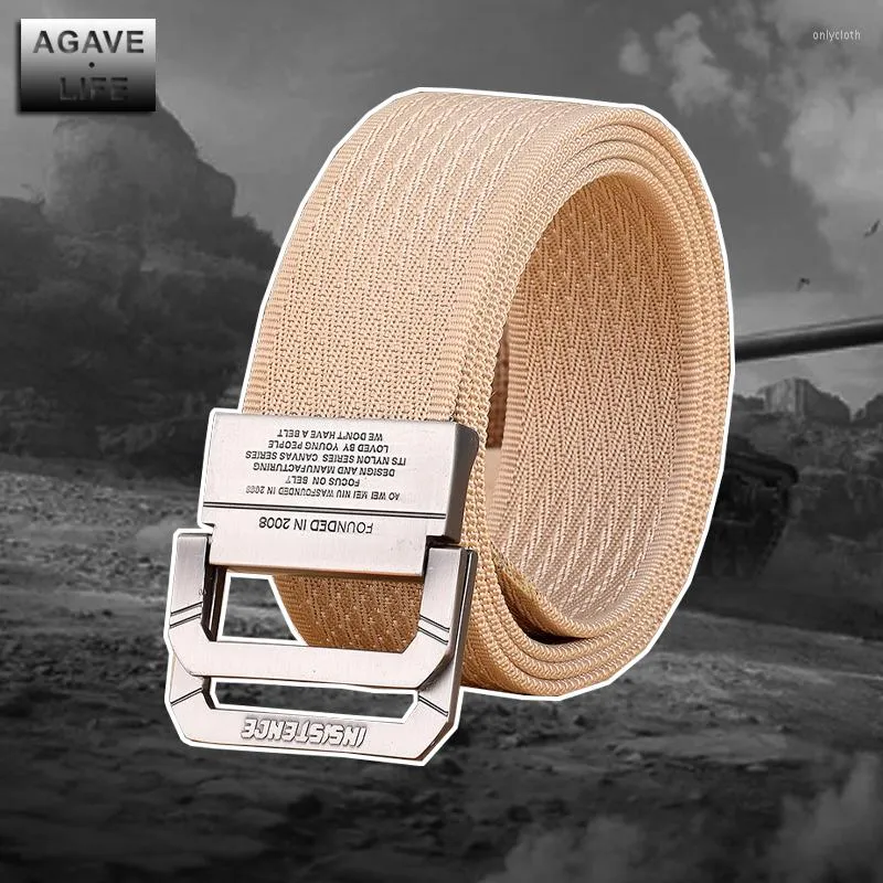 Ceintures Réel Nylon Toile Casual Ceinture Adulte Hommes Alliage Double Anneau Boucle Confort Exquis Jeunesse Mâle Libération Rapide Solide Couleur