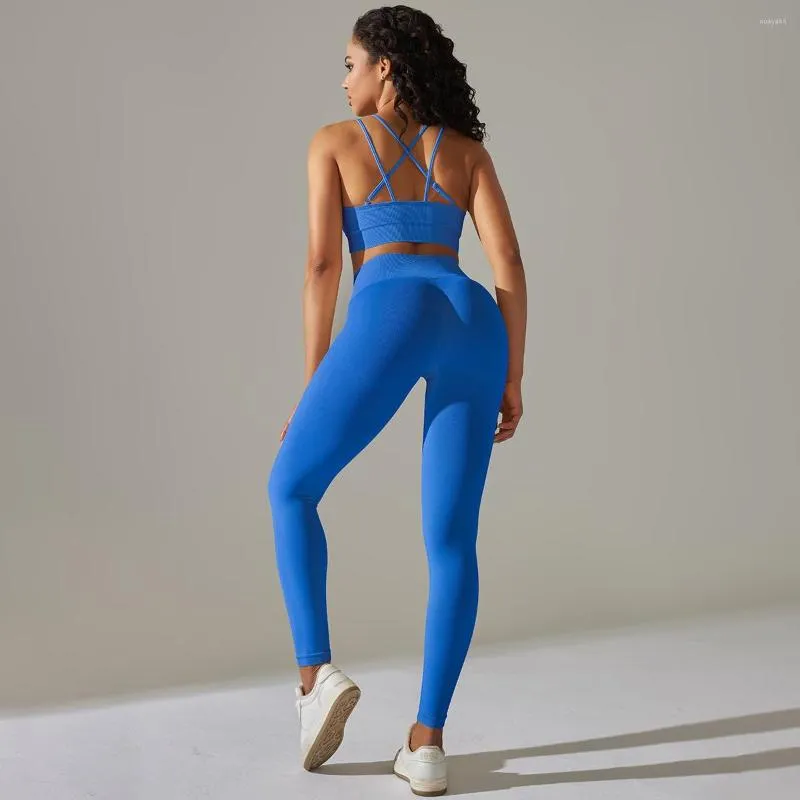 Set Abbigliamento Sportivo Donna 2 Pezzi - Top E Leggings Vita Alta Per Yoga, Palestra E Fitness - Foto 2