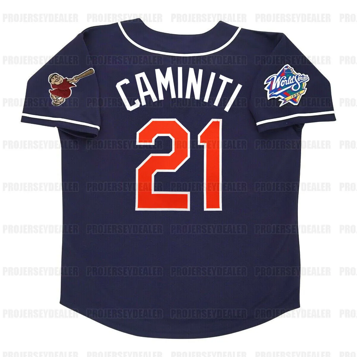 Padres 1998 World Series Jersey Tony Gwynn 19, Ken Caminiti 21