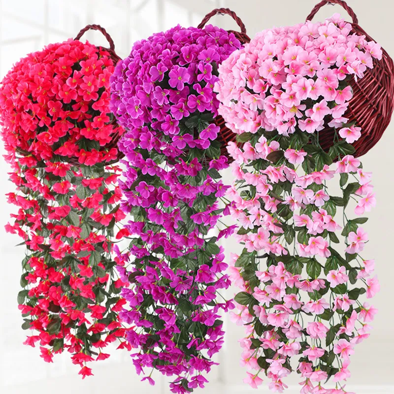 Fleurs séchées Violet Fleur Artificielle Pour La Décoration De Fête De Mariage Saint Valentin Simulation Tenture Panier Faux Orchidée 230613