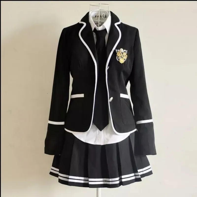 Conjuntos de roupas Conjunto de uniforme de estudante britânico de primavera e outono Conjunto de uniforme JK de marinheiro japonês Saia de uniforme coreano para meninos e meninas do ensino médio 230612