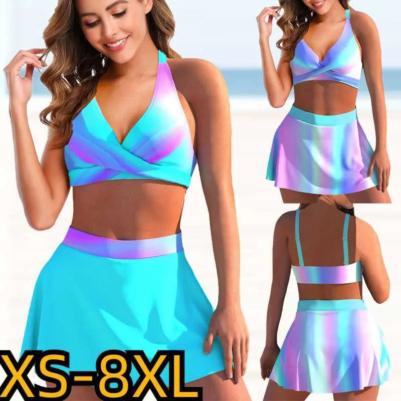 Damskie stroje kąpielowe 2022 NOWOŚĆ KOSIEBA BEACHWEAR SAT SEXY Gradient Swimsuit Modna moda swobodne damskie bikini garnitur Dwuczęściowe stroje kąpielowe Z0613