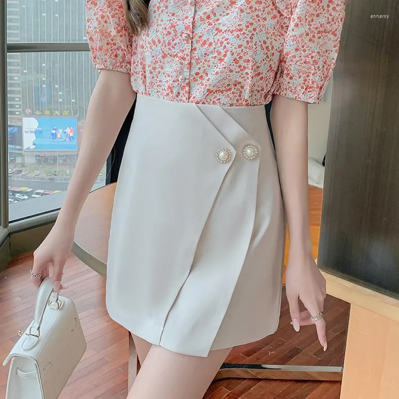 Skirts Fashion Women's Skirt High Waist Slim Buttocks Short Mini Woman 2023 Black And Apricot A-line Lady's