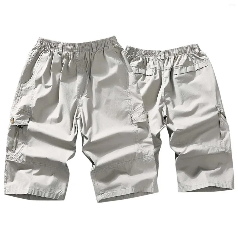 Herenbroek Heren Zomermode Cargo Rechte pijpen Losse shorts Strand Witte Huis