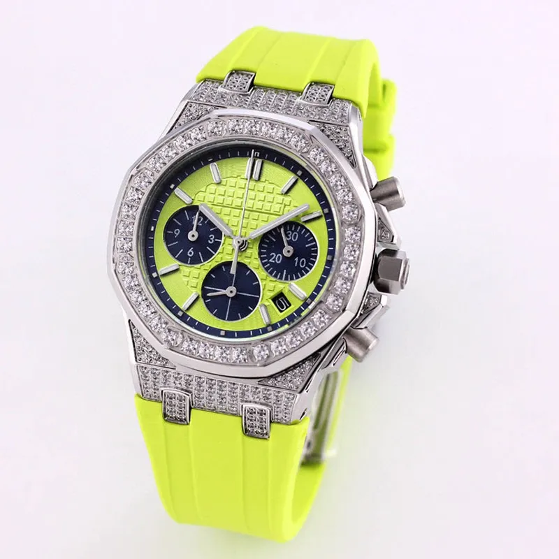 Women Watch 37mm Quartz Movement Watches Diamond Bezel Fashion Waterproof Wristband Men Wristwatch Montre De Luxe Gift