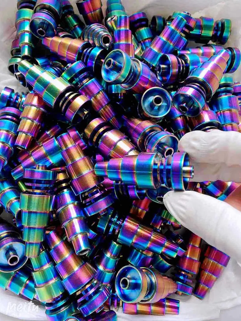 Rainbow Nail Caps Titanium Dab Nail Rainbow Finish In Universal