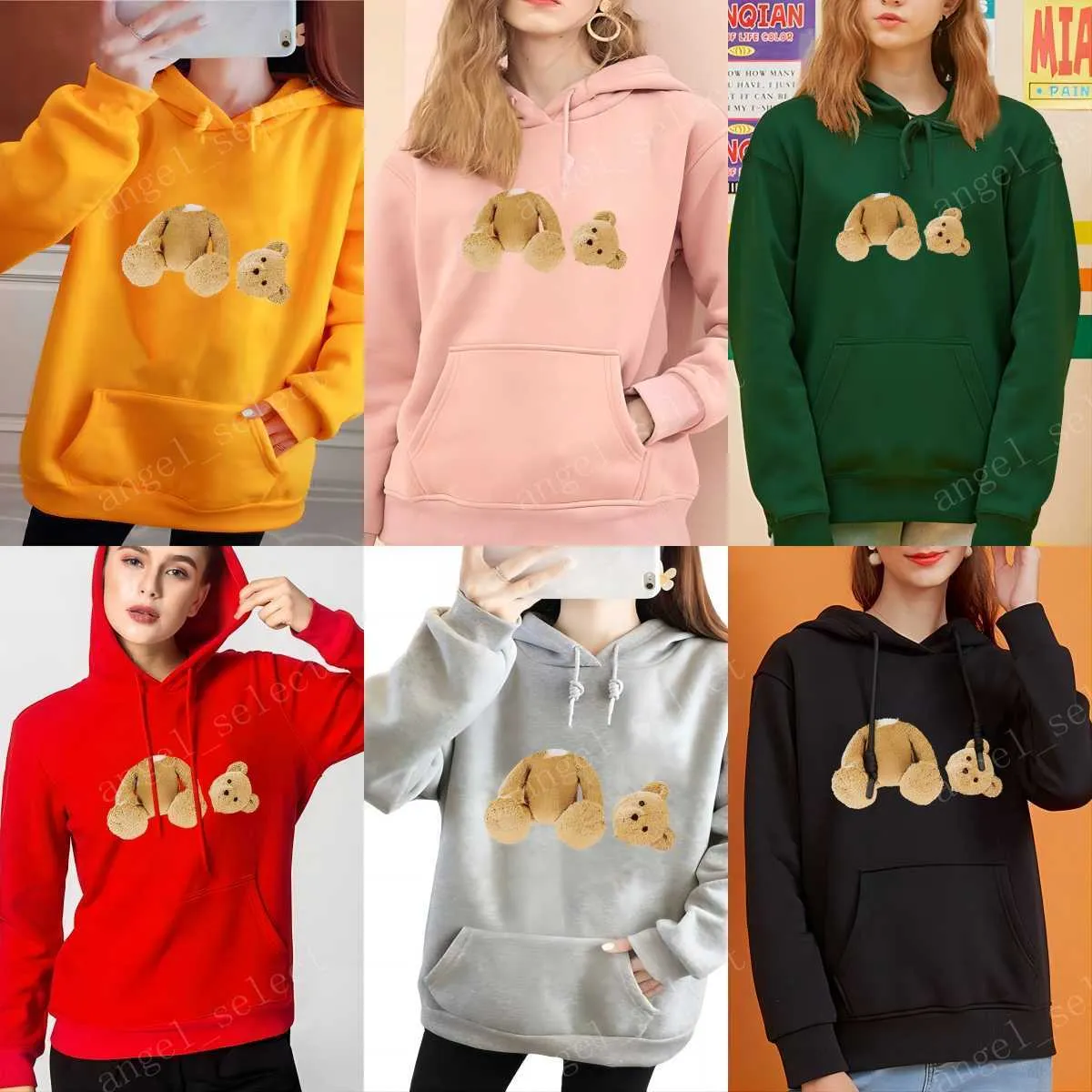 Moletom Masculino Palmangel Moletom Primavera e Outono Masculino Feminino Casaco Casual Palm Solto Casal Médio Longo Manga Longa Anjos Top End Bear Sweater angl