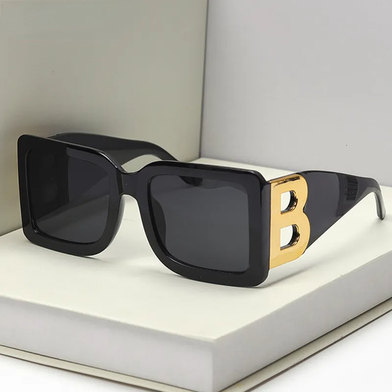 Sunglasses Fashion Trendy Oversized Square Frame Sunglasses Women Men The Letter B Retro Rectangle Sunglasses Brand Designer 230612