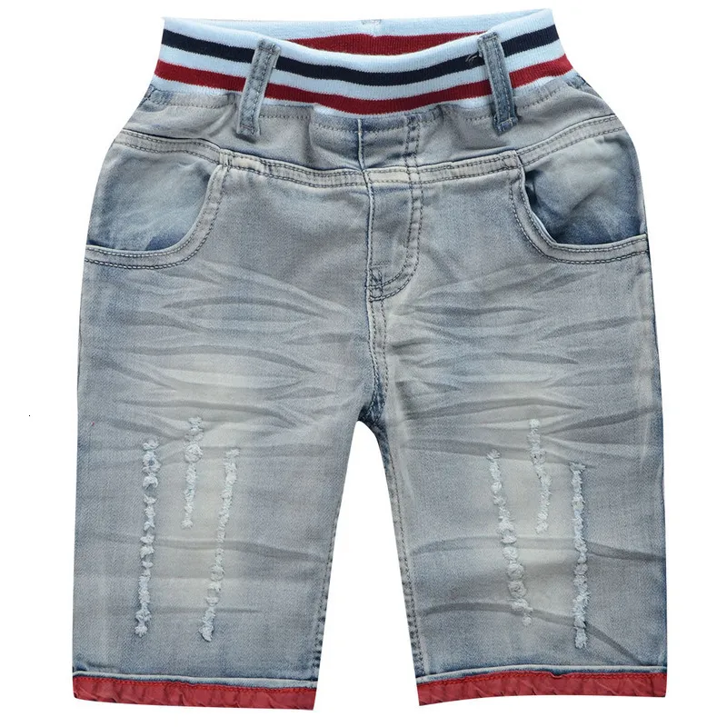 Shorts Zomer Jongens denim shorts Mode kinderen elasticiteit jeans Kids casual cowboy kind 3 4 5 6 7 8 9 10 11 12 13 14 jaar 230613