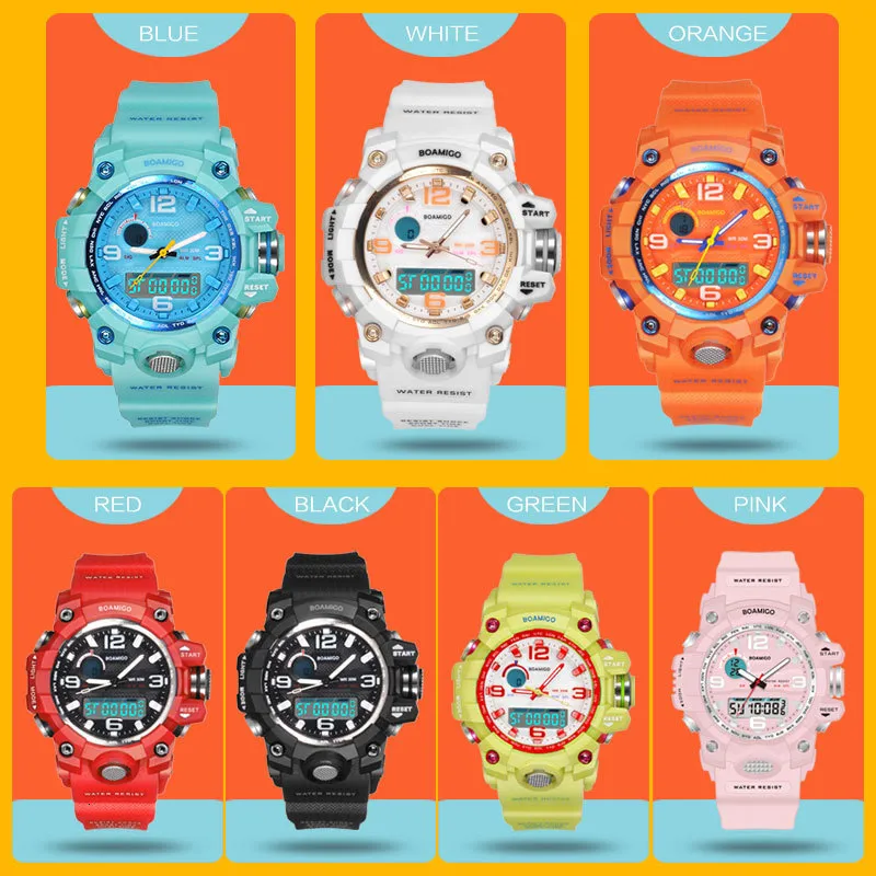 Children's watches BOAMIGO Brand Children Sports Watches girl boy teenage kids shock Watch Child quarz Fashion Digital swim Wrist watch Waterproof 230612