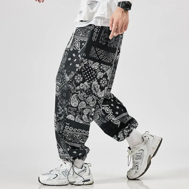 Pantaloni da uomo Bandana Stampa Pantaloni oversize per uomo Donna Pantaloni larghi in poliestere Pantaloni dritti Primavera Estate Uomo Streetwear 2023 Y2k Hip Hop