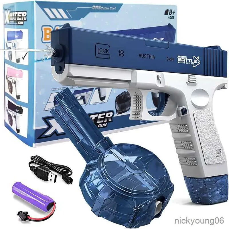 Sand Play Water Fun Gun Electric Full Automatic Pistol Shooting Toy Swimming Pool Beach For Kids Children Gifts R230613