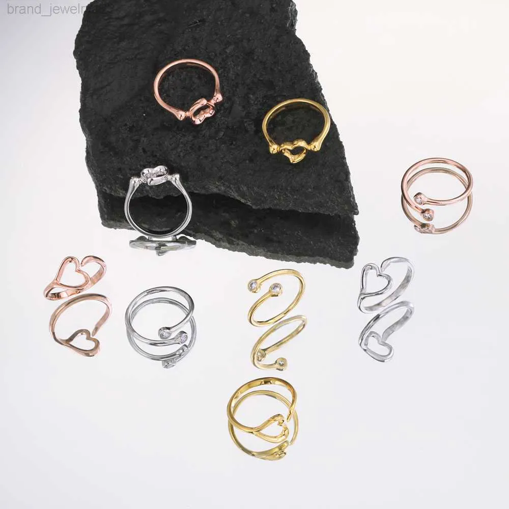 Love Silver Ring met verschillende vormen Gratis levering voor vrouwen Lichte luxe sieraden Ring voor koppels Zomer Valentijnsdag Cadeau