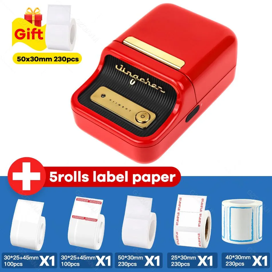 Niimbot B21 Red Portable Bluetooth Label printer Mini Pocket Sticker Maker  Thermal Adhesive Mahcine for Phone Home Office Use