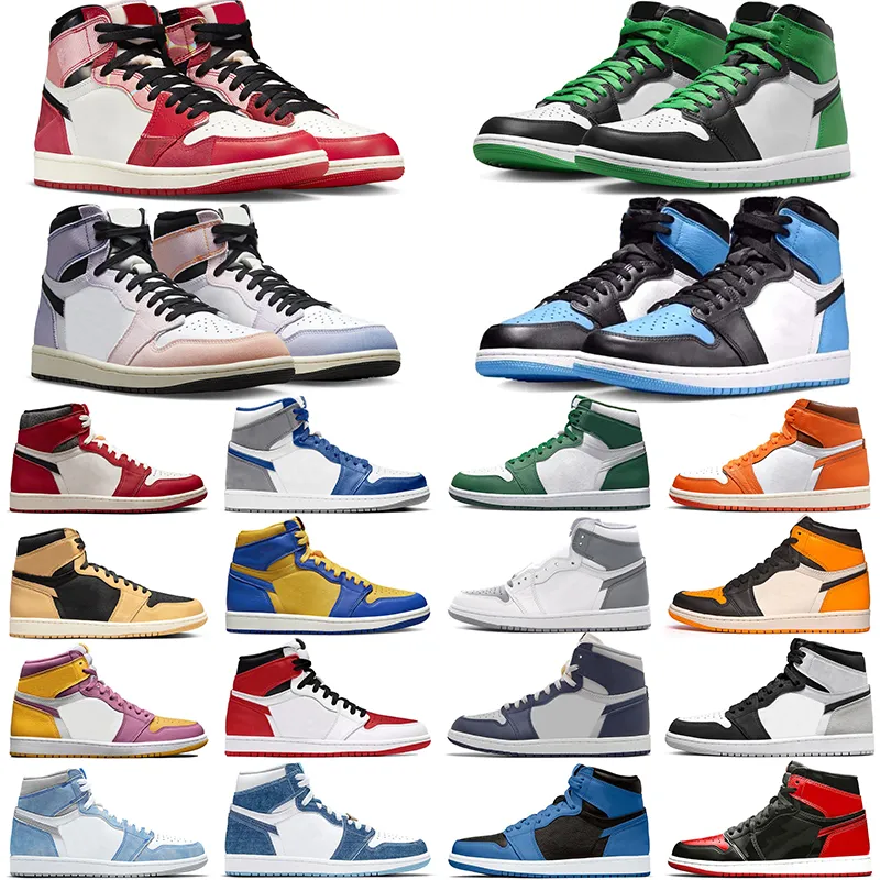 Jumpman 1 Buty do koszykówki 1S Royal Reimagined Spider-Vevers Unc Toe Lucky Green Lost Found Horline True Białe Białe Cement Taxi Mens Treakers