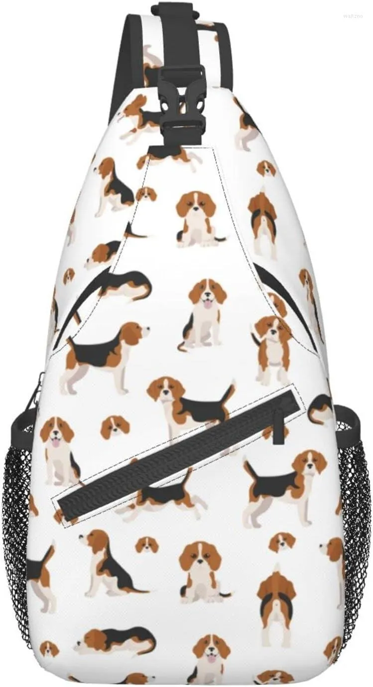 Plunjezakken Sling Bag Beagle Puppy Hond Leuke Wandeldagrugzak Crossbody Schouderrugzak Reizen Borstzak Voor Mannen Vrouwen