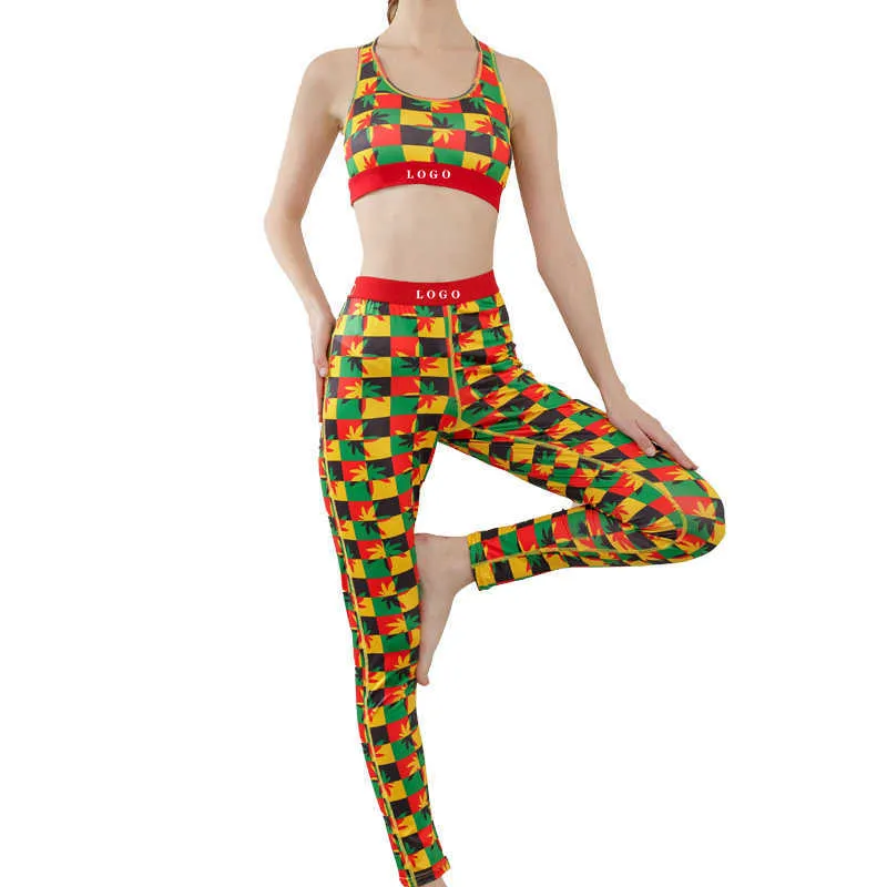 Projektant jogi stanik staniki damskie dosty dwa kawałki spodnie setki seksowne kamizelki kamizelki bikini patchwork rekin kamuflaż nad drukową stawy kąpielową220D