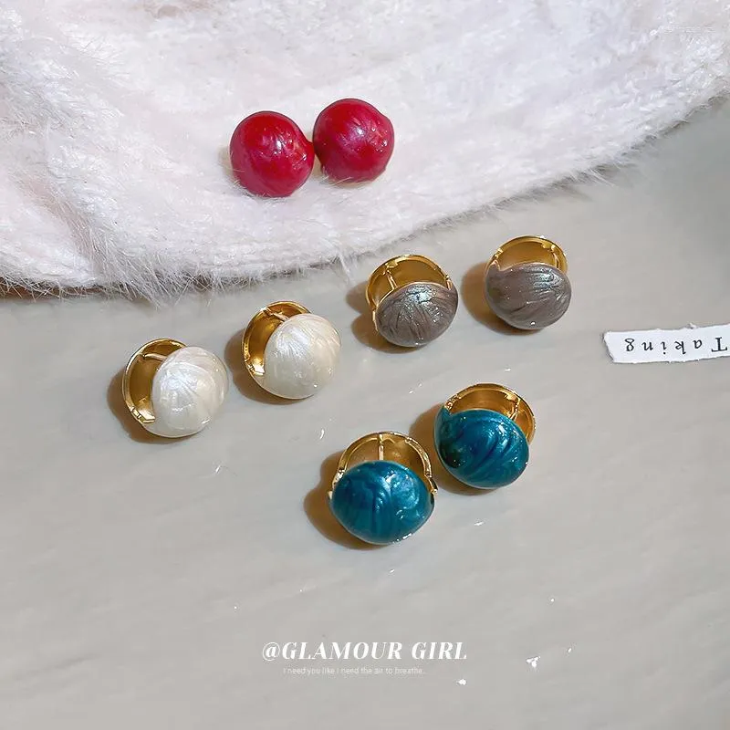 Brincos Stud TIOWIOS 2023 Drip Glaze Bean Ear Button Fashion Simples Daily Pendientes Personality Wholesale Jewelry For Women