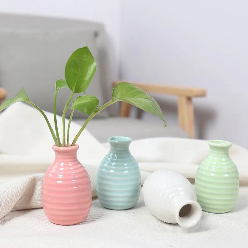 Hydroponic Small Table Vase Decoration Home Decoration Living Room European Flower Arrangement Ceramic Small Flower Vase