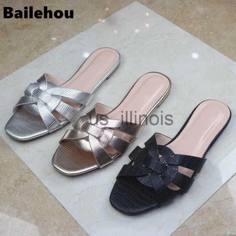 Slippers Bailehou Big Size 36-41 Women Slippers Luxury Brand Slides Summer Outdoor Beach Flip Flops Slip On Flip Flop Ladies Casual Sanda J230613