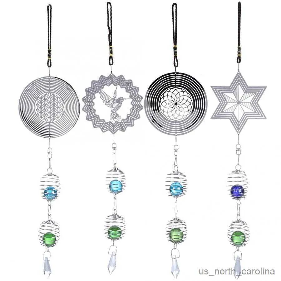 Garden Decorations Wind Chimes Music Spiral Crystal Ball Wind For Indoor And Outdoor Nordic Room Decoration Home Decor R230613