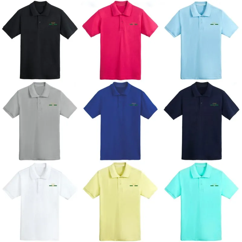 رجال بولوس 2023 المصممين قميص البولو المحملات طية طية طية قصيرة من الأكمام القصيرة القصيرة للأعمال التجارية