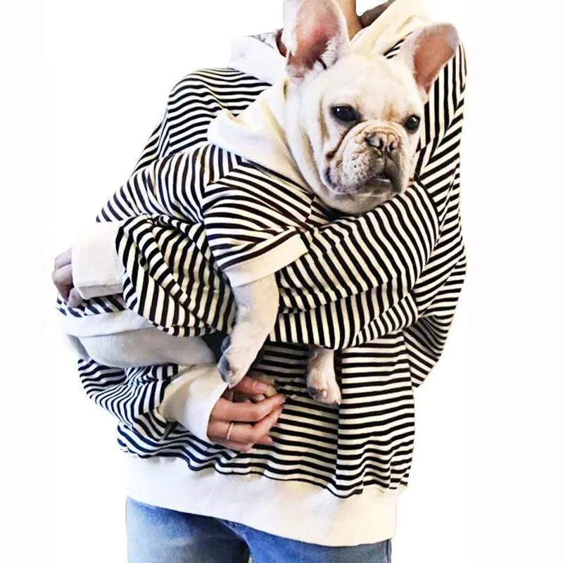 Hoodies Dog and Owner Matching Outfits Pet Stripe Hoodies Sweatshirt for Small Medium Large Dogs Pitbull Yorkies Dog and Human Clothes