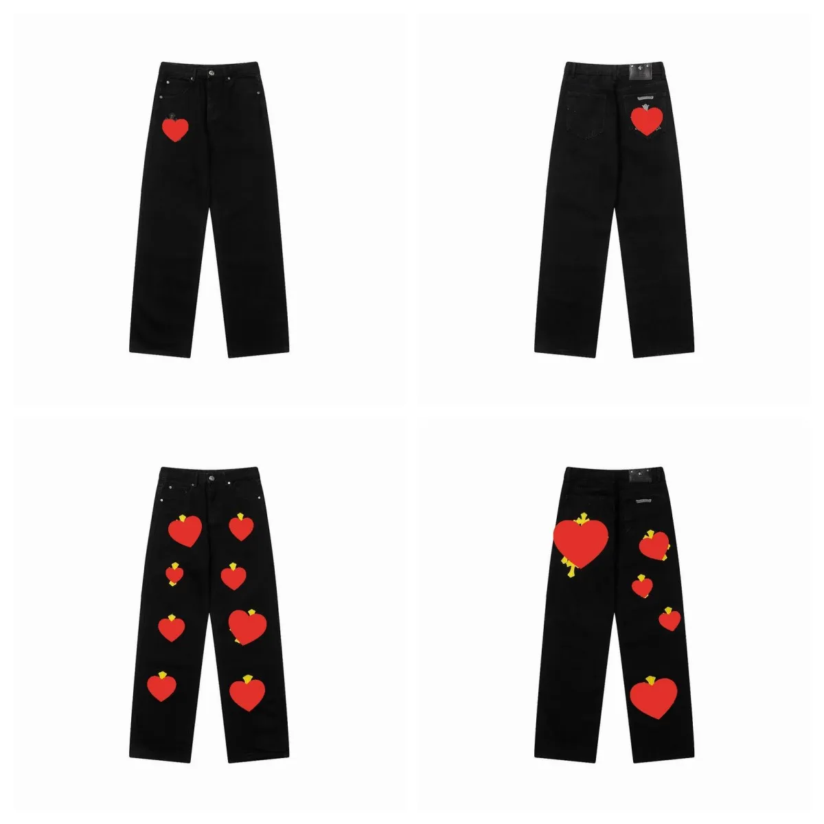 2023 Designer Jeans Donna Uomo Make Old Washed Fashion Pants Pantaloni dritti Stampe con lettere a cuore per donna Uomo Casual Pantaloni stile lungo Taglia M-2XL