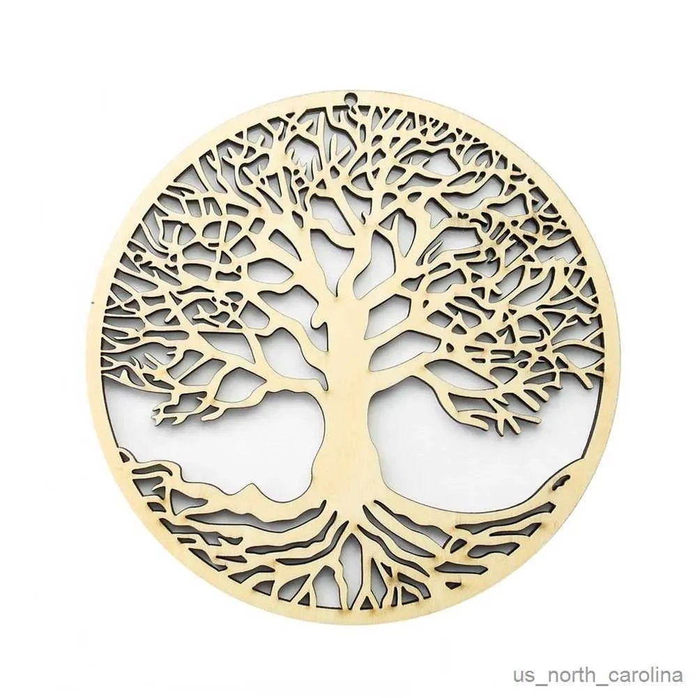 Garden Decorations Wooden Wall Hanging Decor Tree of Life Amulet Sacred Yoga Meditation Healing Artwork Party Home Decor R230613