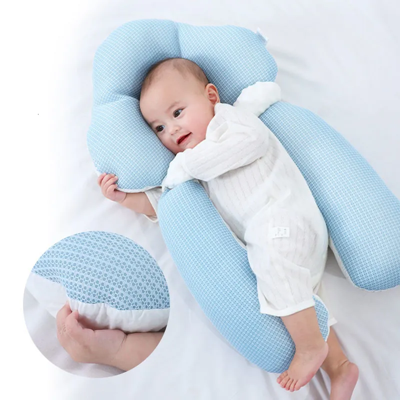 Caps Hats born Sleep Pillow Fall prevention Double Sided Breathable Comfort Cotton Soothing for Babies Sleeping 230613