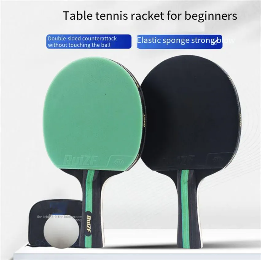 Raquettes de tennis de table Raquette professionnelle Haute élasticité Compétition d'entraînement simple et double exercice pour débutants 230613