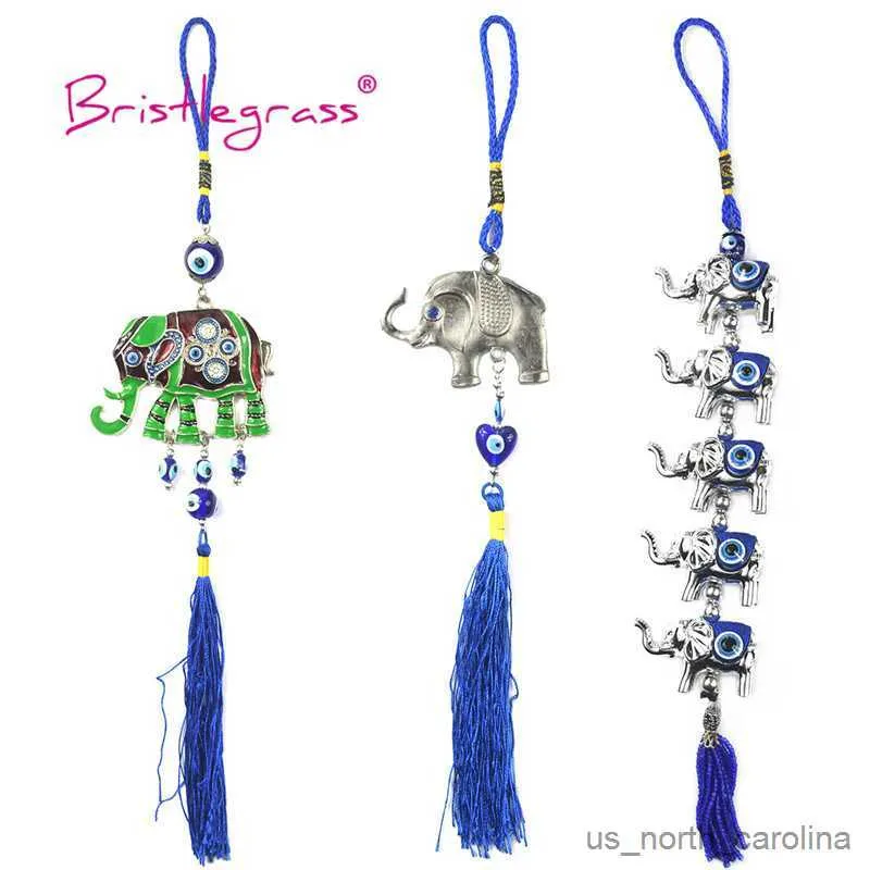 Decorações de jardim BRISTLEGRASS Blue Eye Elefante borlas amuletos amuletos da sorte para pendurar na parede bênção para decoração de casa R230613