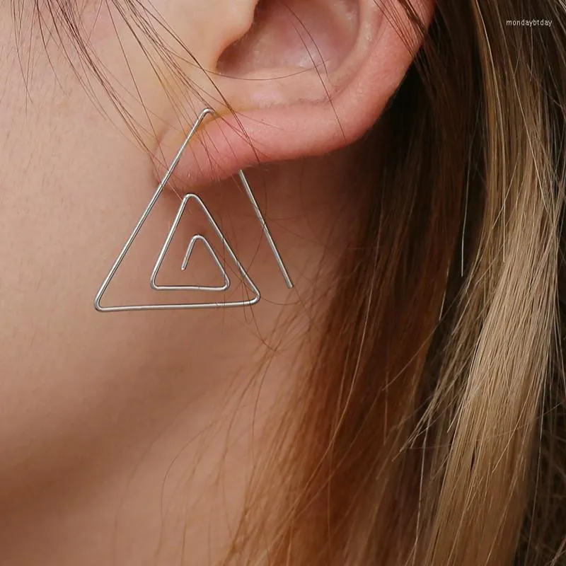 Stud Earrings Triangle Copper Wire Silver Plated Classic Fashion Romantic Girly Women's Jewelry