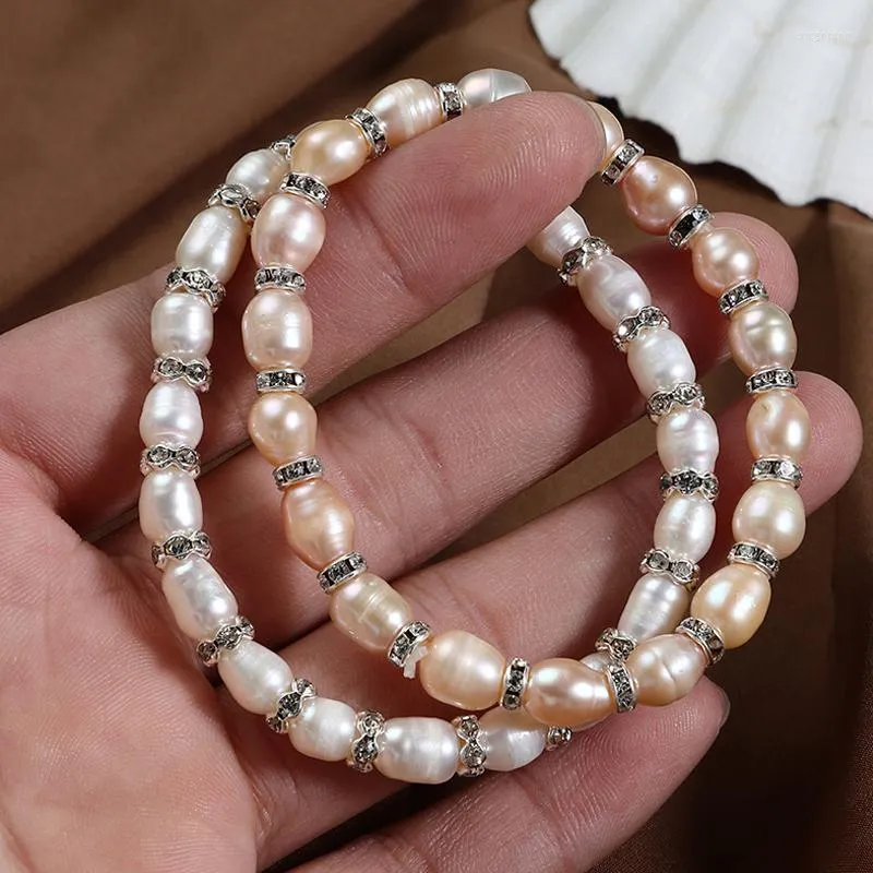 Baroque Kyoto Pearl Bracelet With Rhinestone Charm Small, Mini